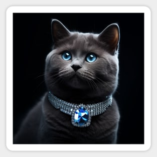 Jewelled British Shorthair Cat Sticker